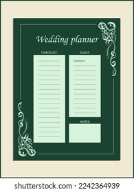 simple wedding planner design template