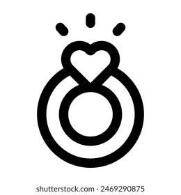 Simple Wedding Ring icon. The icon can be used for websites, print templates, presentation templates, illustrations, etc