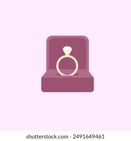 Simple Wedding Ring Illustration Vector Design