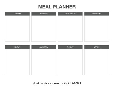 Simple weekly Meal planner template