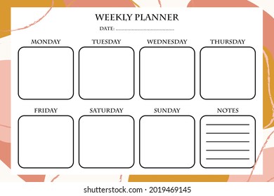 Vector de primera calidad para planificación semanal simple
