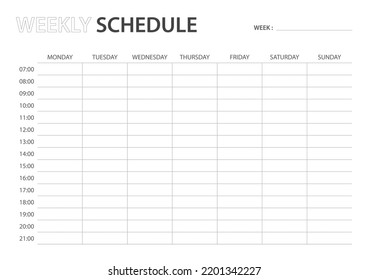 Simple WEEKLY Schedule start on monday