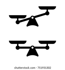 Simple Weighing Balance Scale Black & White