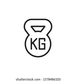 Simple weight line icon. Stroke pictogram. Vector illustration isolated on a white background. Premium quality symbol. Vector sign for mobile app and web sites.