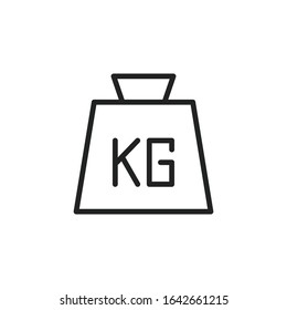 Simple weight line icon. Stroke pictogram. Vector illustration isolated on a white background. Premium quality symbol. Vector sign for mobile app and web sites.