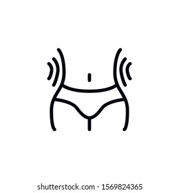 Simple weight loss line icon. Stroke pictogram. Vector illustration isolated on a white background. Premium quality symbol. Vector sign for mobile app and web sites.