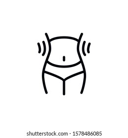 Simple weight loss line icon. Stroke pictogram. Vector illustration isolated on a white background. Premium quality symbol. Vector sign for mobile app and web sites.