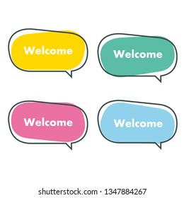 simple welcome banner vector illustration