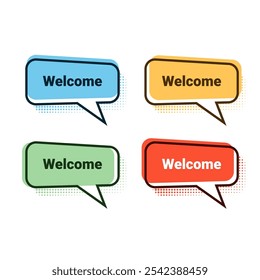 Ilustración vectorial de Anuncio de bienvenida simple