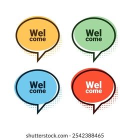 simple welcome banner vector illustration