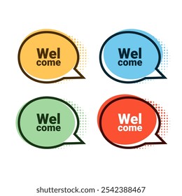 simple welcome banner vector illustration