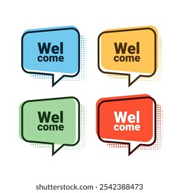 simple welcome banner vector illustration