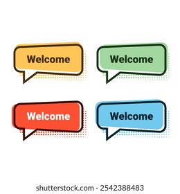 simple welcome banner vector illustration
