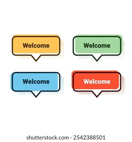 simple welcome banner vector illustration
