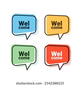 simple welcome banner vector illustration