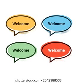 simple welcome banner vector illustration