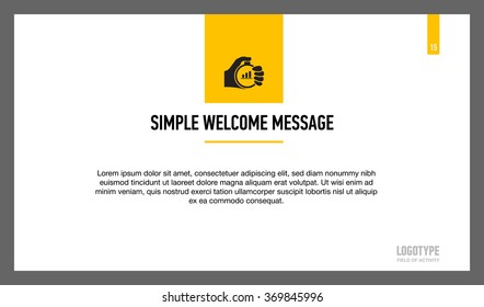 Simple welcome message slide template