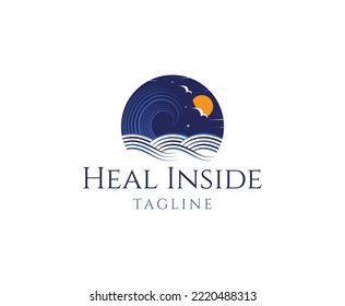 Plantilla de diseño de logotipo comercial de bienestar simple