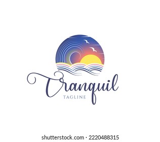 Simple Wellness Tranquil Business Logo Design Template