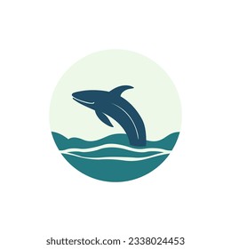 simple whale animal insurance company logo vector illustration template design