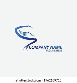 DISEÑO SIMPLE DE LOGOTIPO GRADIENTE DE BALLENA