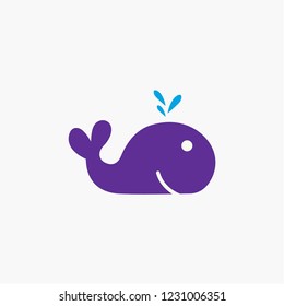 Simple whale logo icon