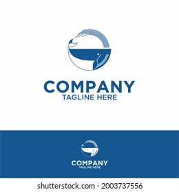 Simple whale logo template design in linear style. Vector illustration.