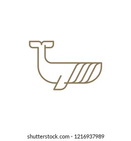 Simple Whale Logo, Vector Design