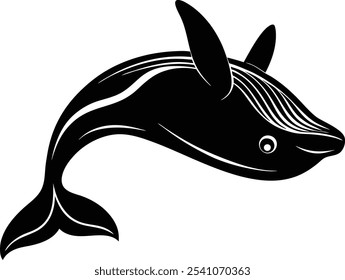 simple whale shilhotee vector with white background