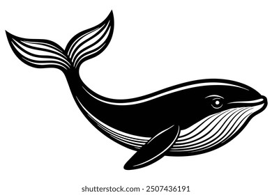 A simple whale silhouette vector illustration