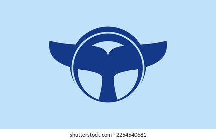 Simple whale tail icon sign symbol logo. Flat Design. Sea Marine Concept