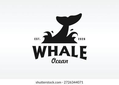 logotipo do mar de cauda de baleia simples