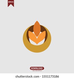 Simple wheat concept logo vector design
