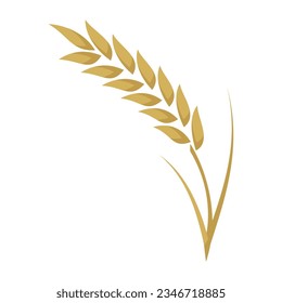 Simple wheat ears icon. Design Element for beer and bakery
