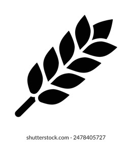 Simple Wheat glyph icon. The icon can be used for websites, print templates, presentation templates, illustrations, etc