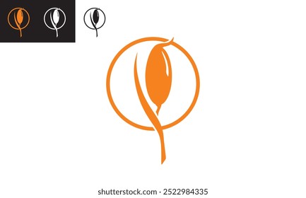 simple wheat grain logo, VECTOR ILLUSTRATION