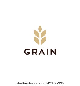 simple wheat / grain vector icon logo design