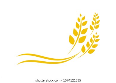 Simple Wheat Grain Vector Icon, Wheat Grain logo design template