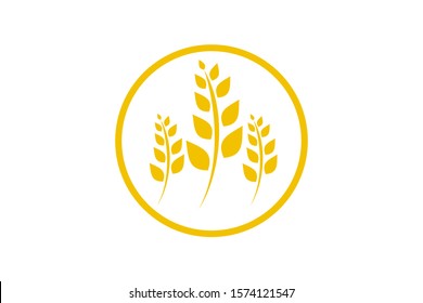 Simple Wheat Grain Vector Icon, Wheat Grain logo design template