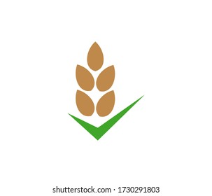 simple wheat / grain vector icon logo design