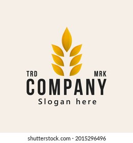 simple wheat  grain vector icon logo design