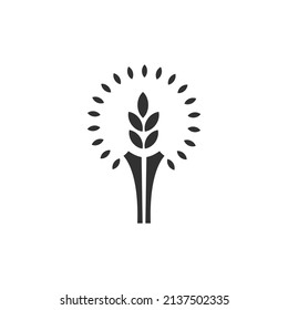 Simple Wheat Grain Vector Icon Logo Design. Stock Vector Illustration Isolated