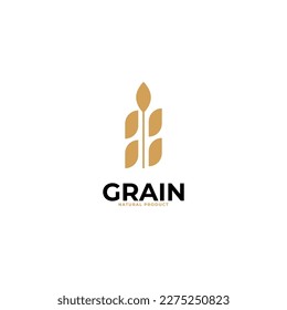 simple wheat  grain vector icon logo design