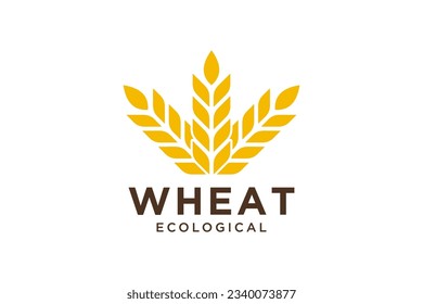 simple wheat, grain vector icon logo design