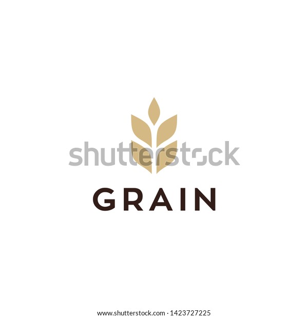 simple wheat /\
grain vector icon logo\
design
