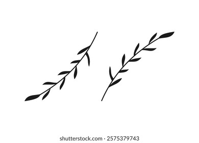 simple wheat leaves and stalks for design elements