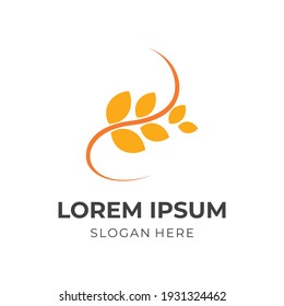 simple wheat logo concept flat yellow and orange color style