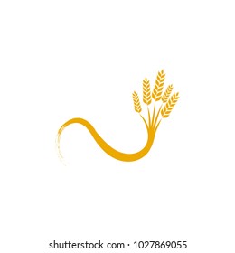 Simple wheat logo design illustration for bakery