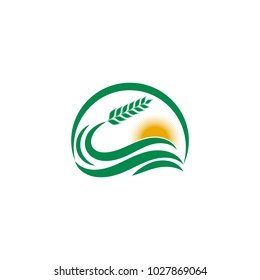 Simple wheat logo design illustration for bakery