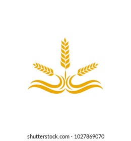 Simple wheat logo design illustration for bakery